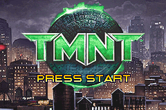 Teenage Mutant Ninja Turtles title screen for GameBoy Advance